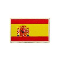 Spain PVC Embroidered Flag Patch Velcro Badge for Clothing Accessories yellow