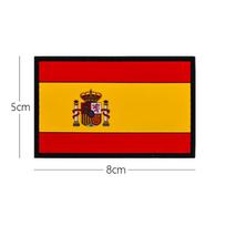 Spain PVC Embroidered Flag Patch Velcro Badge for Clothing Accessories