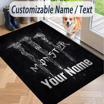Custom Text Printed Rug Monster Energy Non Slip Floor Carpet For Home Room Decor 40cmx60cm gray