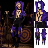 Adult Halloween Costume with Jumpsuit for Cosplay Party XXXL violetinė
