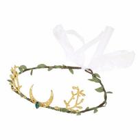 Diadem Elf Tiara Fantasy Fairy Headpiece Fairy Elven Crown  Forest Wedding žalia