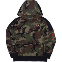 Nike NBA Chicago Bulls Embroidered Logo Camouflage Hoodie Kids hoodies Military-Green 3Z2B7BBXL-BUL L black