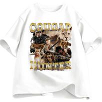 Cougar Hunter Fun Pattern Tshirt Summer Mens Womens Casual Cotton Fashion Harajuku Tshirt Mens Tshirt Street Wear Y2K S black