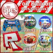 Hot Roblox Aluminum Foil Balloon Combination Themed Cartoon Celebration for Decorating Baby Shower Birthday Party Supplies Gifts blue