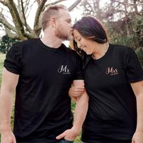 Mr and Mrs Matching Shirts Just Married TShirt Anniversary Gift for Wife Husband 4XL gray