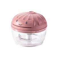 Manual Garlic Chopper Handheld Food Processor Mini Vegetable Grinder with Stainless Steel Blades for Kitchen Use One Size rožinė