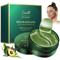 Avocado Under Eye Patches (60 Pcs) - Hydrogel Eye Mask for Hydration & Dark Circle Care | Moisturizing Anti Puffiness Eye Pads for Men & Women beige