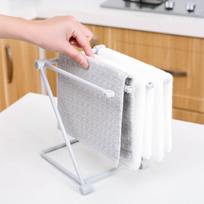 Countertop Dishcloth Drying Rack 4 Arms Folding Vertical Hand Towel Stand Dish Rag Storage Holder for Kitchen Light Gray gray