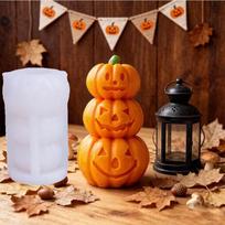 3D Pumpkin Ghost Face Mold for Scented Candles, Plaster, Resin, Soap, and Silicone Crafts No Specific Size orange