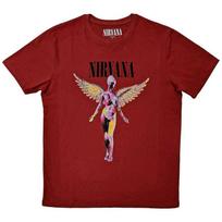 Nirvana T Shirt In Utero Band Logo new Official Unisex Red M brown