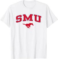 SMU Mustangs Arka Ant Balto Oficialiai Licencijuoti Marškinėliai L red