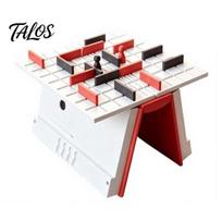 Compact Travel Chess Set Wall Strategy Board Game, Book Shaped Portable Maze Tabletop Game with Built‑in Storage, Minimalist Decor 3D Printed Puzzle A gray