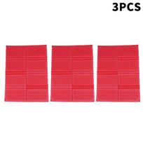 Outdoor Portable Foldable Seat Cushion Insulation Foam Thermal Insulation Damp Cushion Waterproof Floor Mat 3PCS raudona