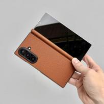 For Samsung Galaxy Z Fold8 Fold 8 Wide Genuine Cowhide Leather Case with Magsafe Magnetic Hinge Phone Back Cover for Fold8 Ultra Galaxy Z Fold8 Ultra ruda