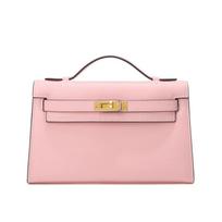 Swift first-layer cowhide generation Kelly bag light luxury retro portable messenger bag, genuine leather shoulder bag 22*7*13cm beige