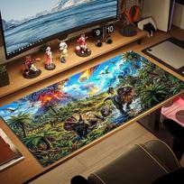 Dinosaur Color Mouse Pad Large Gaming Table Cushion Non-slip Laptop Tablet Big Mousepad XXL Mat Mini PC Playmat With Lock edge 30cmx60cm(11.8x23.6inch) brown