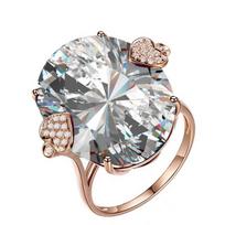 Tvirtas 14k rožinio aukso papuošalų ametisto žiedas moterims Anillo Topaz Sapphire gryno akmens brangakmenio vestuvinis žiedas W Box puiki papuošalų dėžutė 10 balta