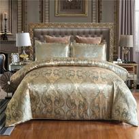 High End Jacquard King Size Bedding Set Luxury European Wedding Bedding Sets Queen American Satin Double Duvet Cover Set 220x240 EU King size 3 pcs