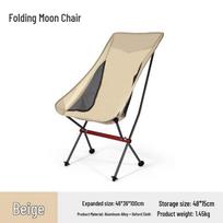 Ultra-light Portable Folding Chair with Aluminum Backrest for Beach, Leisure, Fishing, and Barbecue Activities beige