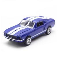 1:32 Lydinio Diecast Klasikinis Ford Mustang GT 1967 GT500 Vintažinis Modelis Klasikinis Traukiamas Žaislinis Automobilis Miniatiūrinis Transporto Priemonės Replika Vaikiška Dovana mėlyna