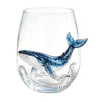 Rankų darbo meniniai stiklo dirbiniai Aštuonkojis Stiklinė, 350ml Stiklinė be kotelio, Banginis Delfinas Vėžlys Ryškių čiuptuvų dizaino puodelis Jūros būtybė Gėrimui Whale white