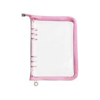 Sparkle Powder Zipper Binder Notebook Transparent Card Album  Kpop Idol Card Storage rožinė