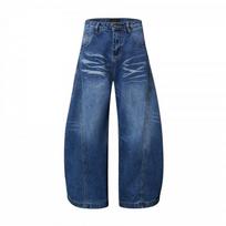 Mens Relaxed Fit Baggy Jeans - Loose Straight Leg Cotton Denim Pants Casual Streetwear 3XL mėlyna
