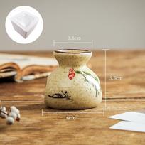 Japoniškas keramikinis dantų krapštukų laikiklis Vaisių iešmelių indelis Stiklainis Dėžutė Gėlių vazos Retro mažos vazos Dekoras Dantų krapštukų dozatorius A2 beige