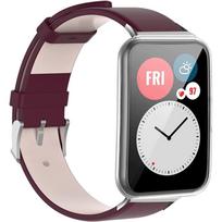Leather Strap for Huawei Watch Fit 2, Burgundy gray
