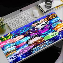 Blox Fruits Theme Mouse Pad, Non Slip Rubber Base, Multifunctional Office & Home Decor, Perfect for Workspace Personalization. 30cmx60cm blue