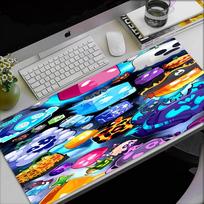 Blox Fruits Theme Mouse Pad, Non Slip Rubber Base, Multifunctional Office & Home Decor, Perfect for Workspace Personalization. 30cmx60cm blue