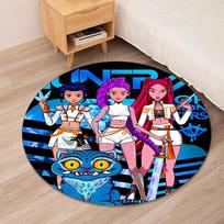 KPop Demonų Medžiotojai Spausdintas Apvalus Kilimas Kilimas Kėdės Kilimas Plotinis Kilimas Prieangio Durų Kilimėliai, Biuro Kėdėms Svetainei Miegamajam Virtuvei. 80cmx80cm