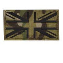 UK Union Jack Reflective Fabric Velcro Armband Patch for Backpacks black