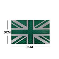 UK Union Jack Reflective Fabric Velcro Armband Patch for Backpacks gray