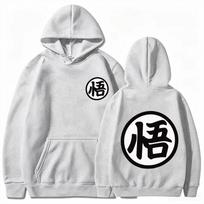 Dragon Ball Super Men's Hoodie High Quality Warm Autumn Winter Anime Sweatshirt with Japanese Kanji  Goku  Print M gray