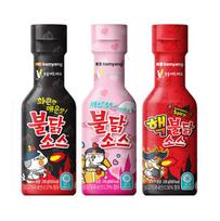 Samyang Buldak Aštraus Vištienos Padažo Rinkinys – Originalus / Carbo / Branduolinis 2X Aštrus | Autentiškas Korėjietiškas Aštrus Vištienos Padažas 200g × 3 Rūšys red