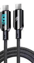 Vakoss TC-U560 USB-C to USB-C Cable with Digital Display, 100W, 1.5m, Black