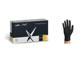 ZARYS easyCARE nitrile fleX nitrilinės vienkartinės pirštinės be pudros, juodos, M dydis, 100 vnt.