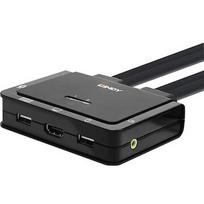 Lindy 2 Port HDMI 4K60, USB Type C, USB 2.0 & Audio Cable KVM Switch 42347