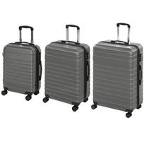 Lagaminų rinkinys su TSA spyna ir dvigubais 360° ratukais, tamsiai pilkas, 49 × 35 × 23 / 60 × 42 × 26 / 69 × 49 × 29 cm, 3 vnt.