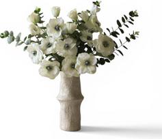 Botane Dirbtinių gėlių puokštė White Satin