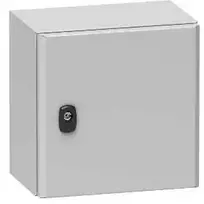 SCHNEIDER ELECTRIC Sieninis metalinis spintelė S3D, 600 x 600 x 300 mm HxBxD RAL7035 su montavimo plokšte, IP66, 1 durelės