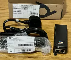 Hewlett Packard (HP) Poly Trio C60 maitinimo šaltinis su maitinimo laidu ir CAT-5, Jungtinės Karalystės – UK anglų kalbos lokalizacija