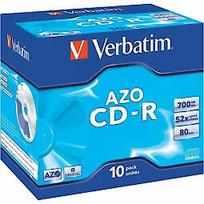 Verbatim  CD-R AZO Verbatim 700MB 1x-52x Crystal,10 Pack Jewel 43327V