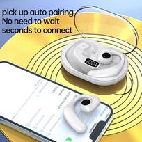 Belaidės atviro tipo ausinės, Bluetooth 5.3, stereo, odos spalvos