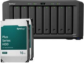 „Synology DS1825+ 32TB Plus HDD NAS“ rinkinys, įskaitant 2 x 16 TB „Synology Plus“ 3,5 colio SATA kietuosius diskus