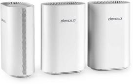 Šakotuvas devolo WiFi 7 BE9300 Mesh System 3er Pack BE9300 Triband, 1x 2.5G WAN/LAN und 3x 1G LAN (pro Einheit)