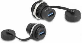 Delock DeLock USB 5Gbps A tipo montavimo lizdas su dangteliu IP67, atsparus dulkėms ir nepralaidus vandeniui