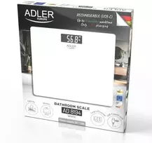 Adler AD 8194 baltos vonios svarstyklės su USB-C jungtimi, įkraunamos, 180 kg, 100 g tikslumas