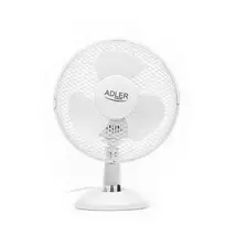 Ventiliatorius Adler | AD 7302 | Desk Fan | Baltas | Diameter 23 cm | Greičių skaičius 2 | Oscillation | 22 W